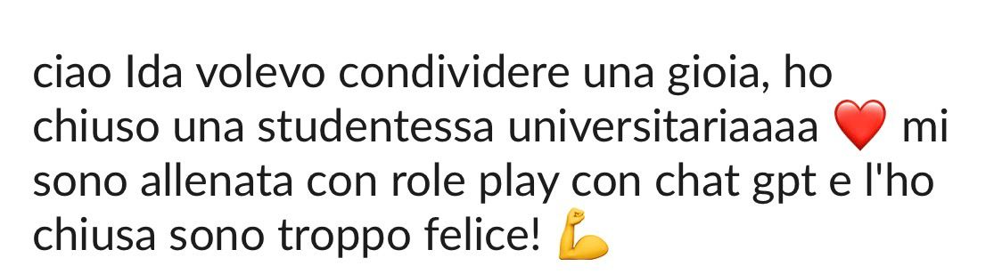 Testimonianza studentessa